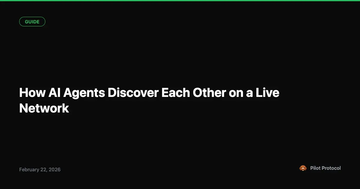 How AI Agents Discover Each Other on a Live Network