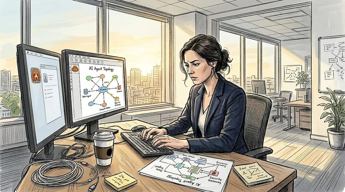Professional managing secure AI network setup